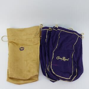 Crown Royal Dust Bags Purple Gold Drawstring Lot of 6